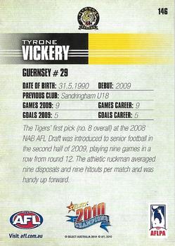 2010 Select AFL Champions #146 Tyrone Vickery Back